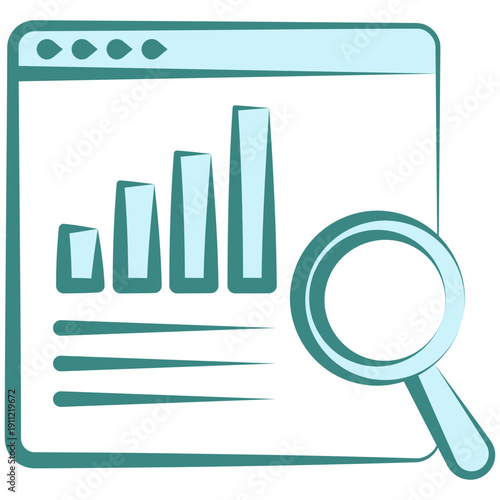 Analytics Hand Drawn Dual Tone Color Icon, Mini Illustration For Modern Concept, Ui, Ux Web And App Development. Related To Seo And Online Marketing.