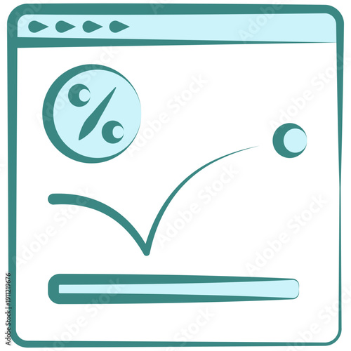 Bounce Rate Hand Drawn Dual Tone Color Icon, Mini Illustration For Modern Concept, Ui, Ux Web And App Development. Related To Seo And Online Marketing.