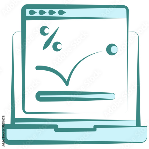 Bounce Rate Hand Drawn Dual Tone Color Icon, Mini Illustration For Modern Concept, Ui, Ux Web And App Development. Related To Seo And Online Marketing.