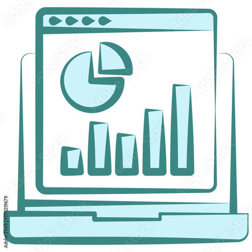 Metrics Hand Drawn Dual Tone Color Icon, Mini Illustration For Modern Concept, Ui, Ux Web And App Development. Related To Seo And Online Marketing.
