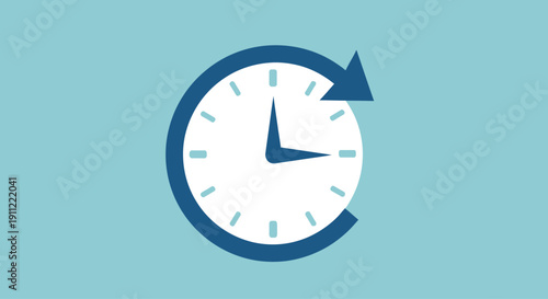 Clock with Arrow Indicating Time Passing.