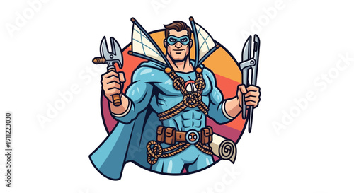 Super Mechanic Hero with Tools, Ready to Fix Anything with Expertise and Skill
