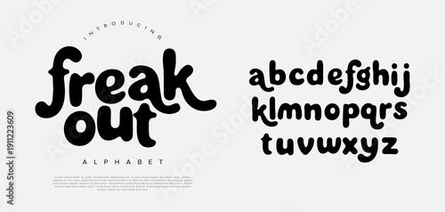 Freak out groovy font a psychedelic retro liquid decorative typeface for vintage posters 70s style and aesthetics