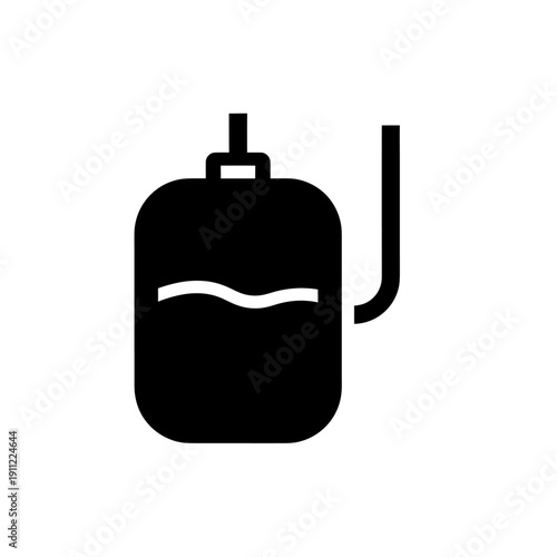Fuel container illustration with liquid level indicator viewed from the front