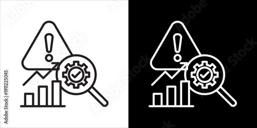 Risk Management Icon Sheet Black And White