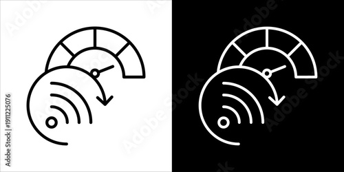 Bandwidth Icon Sheet Black And White