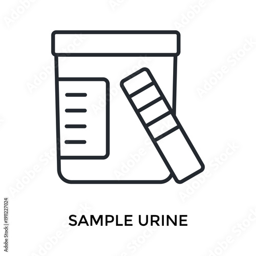 Sample Urine Icon Outline Style. Vector Illustration For Graphic Design