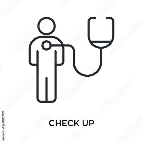 Check Up Icon Outline Style. Vector Illustration For Graphic Design