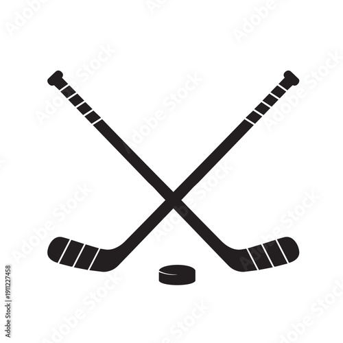ice hockey stick crossed, sport logo vector