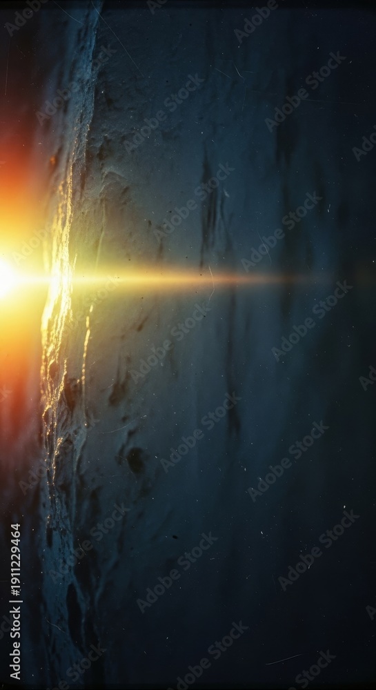 Obraz premium A vintage, faded photo showing bright light, contrasted against a dark, somber, wet background, symbolizing deep emotional loss and lingering regret, present, sorrow, paper
