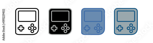 
console icon set multiple style collection with entertainment game design