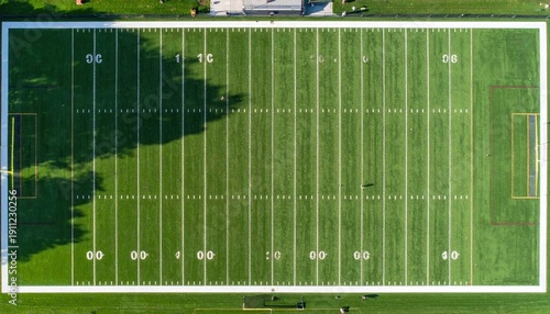 Aerial View of American Football Field