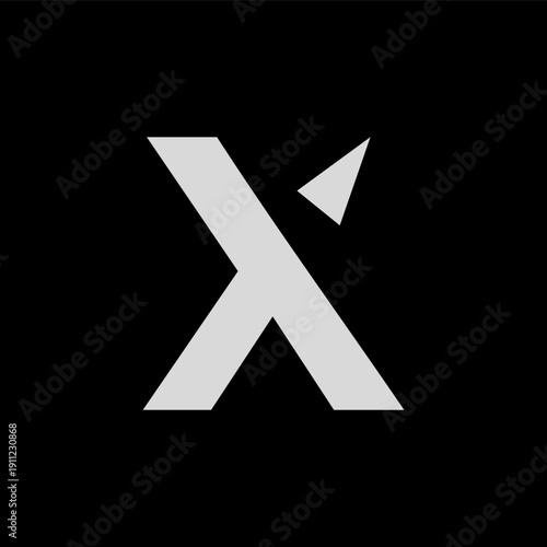 Modern Abstract Geometric Letter X Logo Design in Light Gray on Black Background