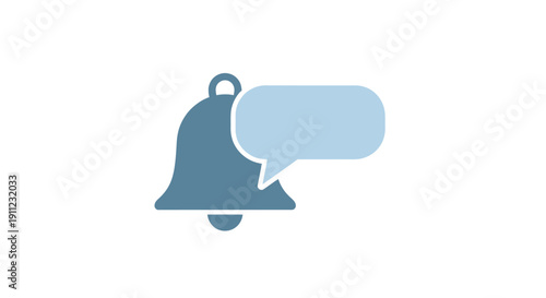 Bell icon with a speech bubble for notifications and communication