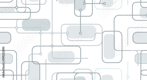 Abstract network pattern of rounded rectangles and connecting lines