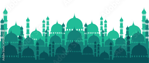 Islamic Mosque Cityscape Silhouette Illustration 
