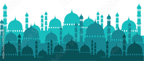 Islamic Mosque Cityscape Silhouette Illustration 