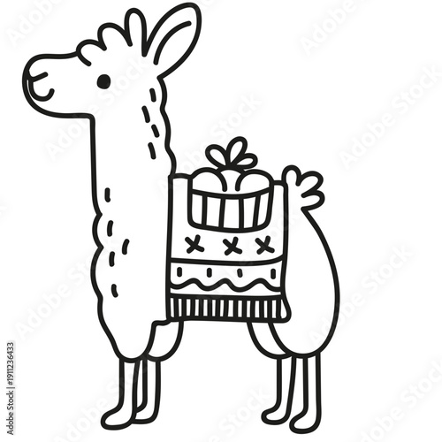 Illustration of Llama with Gift