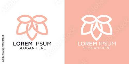 Logo design featuring a modern flower pattern with a stylish slogan, perfect for businesses seeking a professional brand identity