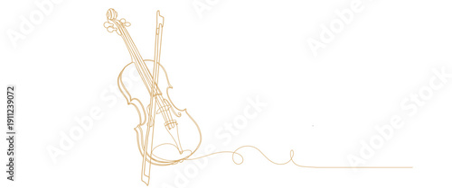 violin line art style drawing. Vector eps	