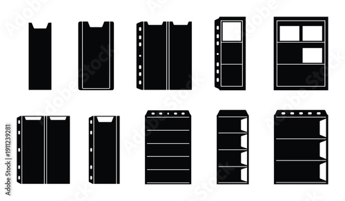 Set of clear stamp stock pages of various sizes for philately hobbyists and postage storage