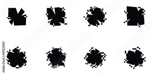 Torn paper edge set grunge damaged rip page sheet abstract texture background illustration