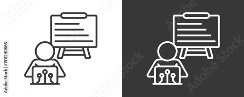 Training Icon Set Vector Collection Isolated In Black And White