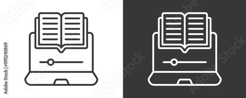 Online Course Icon Set Vector Collection Isolated In Black And White