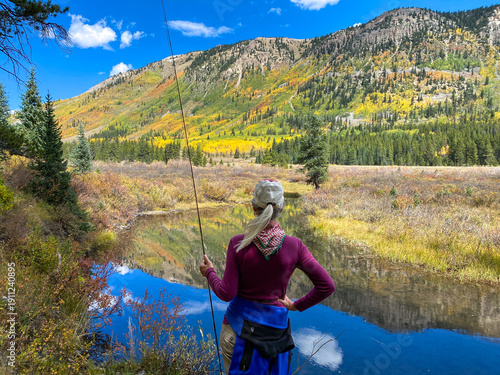  Fly fishing Red Mountain Creek in Taylor Park, Colorado. Taylor Park is a vast and wild valley ringed by beautiful mountains, rivers, lakes and streams.