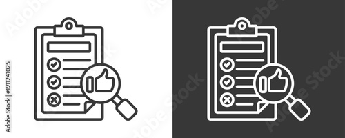 Evaluation Icon Set Vector Collection Isolated In Black And White