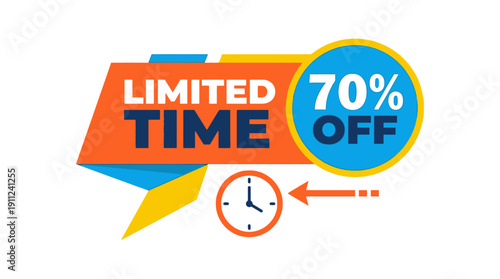 Limited Time 70% Off Sale Discount Offer Special Promotion Graphic