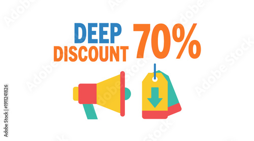 Deep Discount 70 Percent Off Special Offer Big Sale Event Marketing