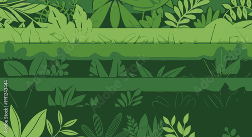 Collection of Various Green Leaves and Foliage.