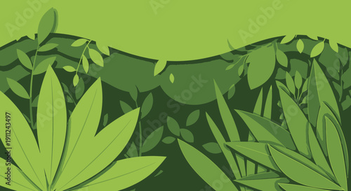 Green Leaves and Foliage Illustration.
