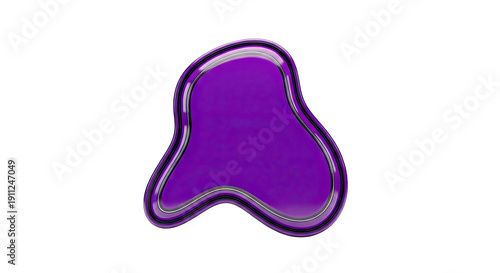Abstract Purple Blob with Metallic Border
