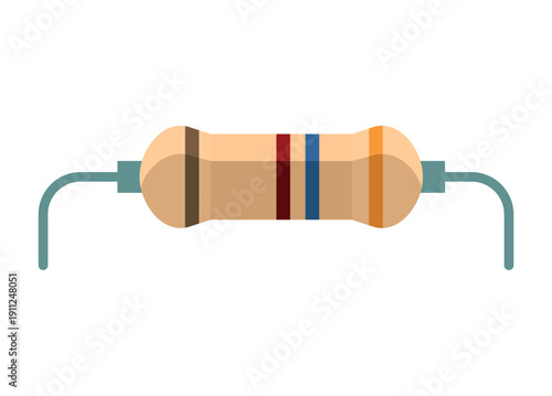 Resistor simple flat illustration.
