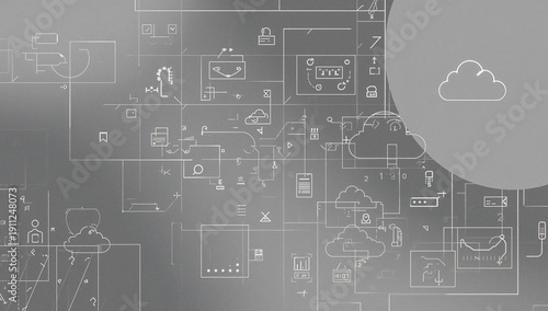 ソフトグローとグラデーションでまとめたクラウド認証の抽象背景 使いやすい余白あり。生成AI