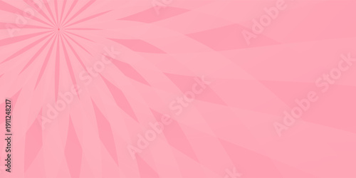 Candy color sunburst background. Abstract pink cream sunbeams design wallpaper. Colorful spinning lines for template, banner, poster, flyer. Sweet rotating cartoon swirl or whirlpool. Vector backdrop