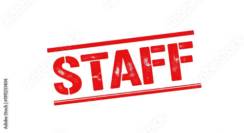 Staff badge with restricted access label isolated on a transparent background