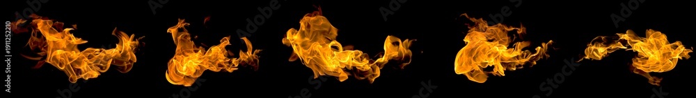 Fototapeta premium Fire flames collection