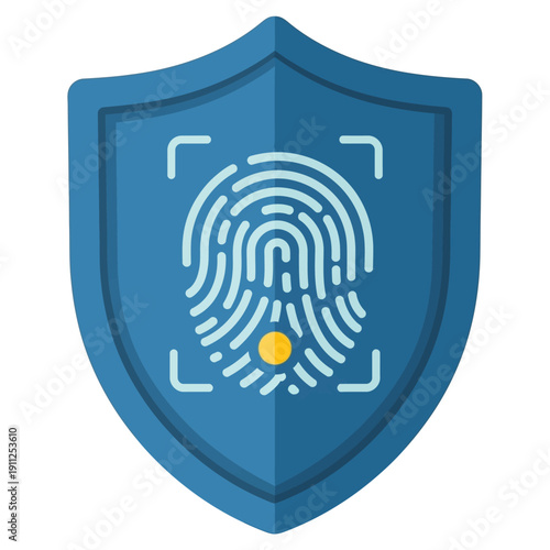 Fingerprint on Shield Security Protection.