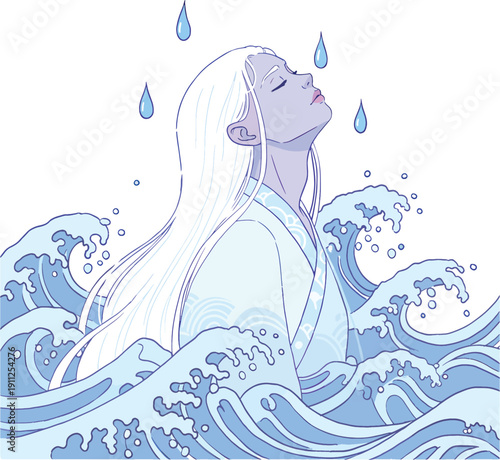 Serenity in the Waves Illustration