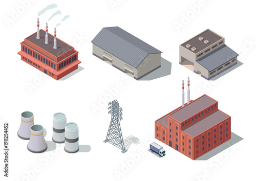 Isometric Industry and Manufacturing Plant Collection