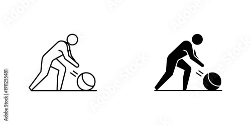 Silhouette athlete dribbling basketball on court minimalist black and white vector illustration