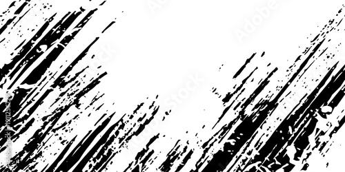 vector grunge texture. grunge black and white texture of black brush strokes on white paper or background.eps.10.