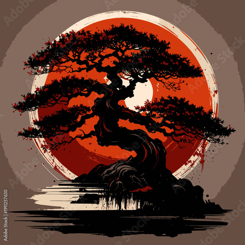 Beautiful Bonsai Tree with Colorfull design