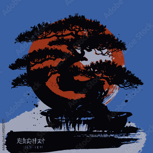 Beautiful Bonsai Tree with Colorfull design