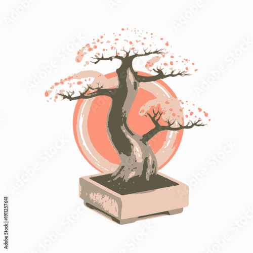 Beautiful Bonsai Tree with Colorfull design