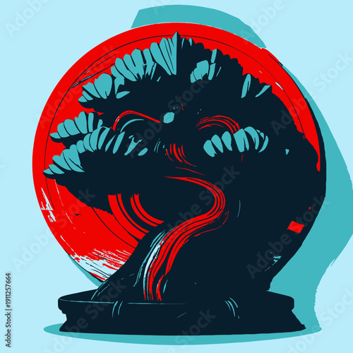 Beautiful Bonsai Tree with Colorfull design
