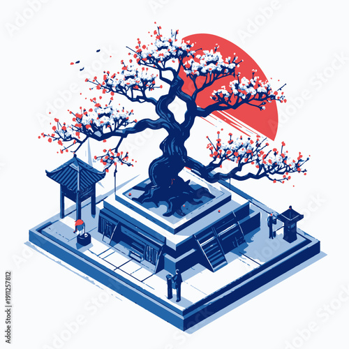 Beautiful Bonsai Tree with Colorfull design